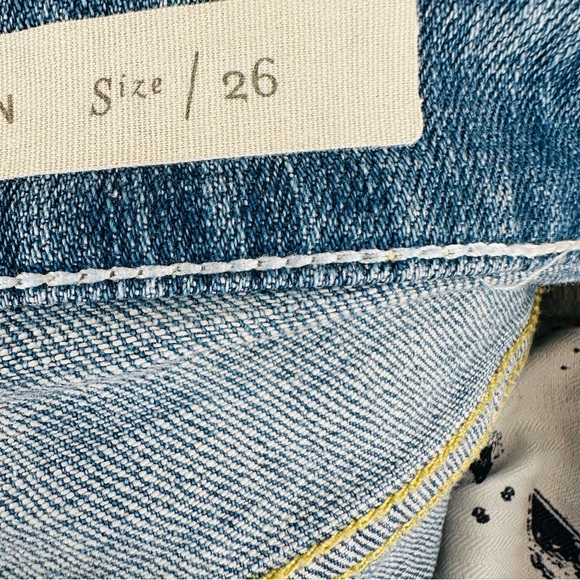 Anthropology Pilcro Hyphen Mid-Rise Boyfriend Bandana Raw Hem Boho Aztec Jeans - Picture 11 of 16